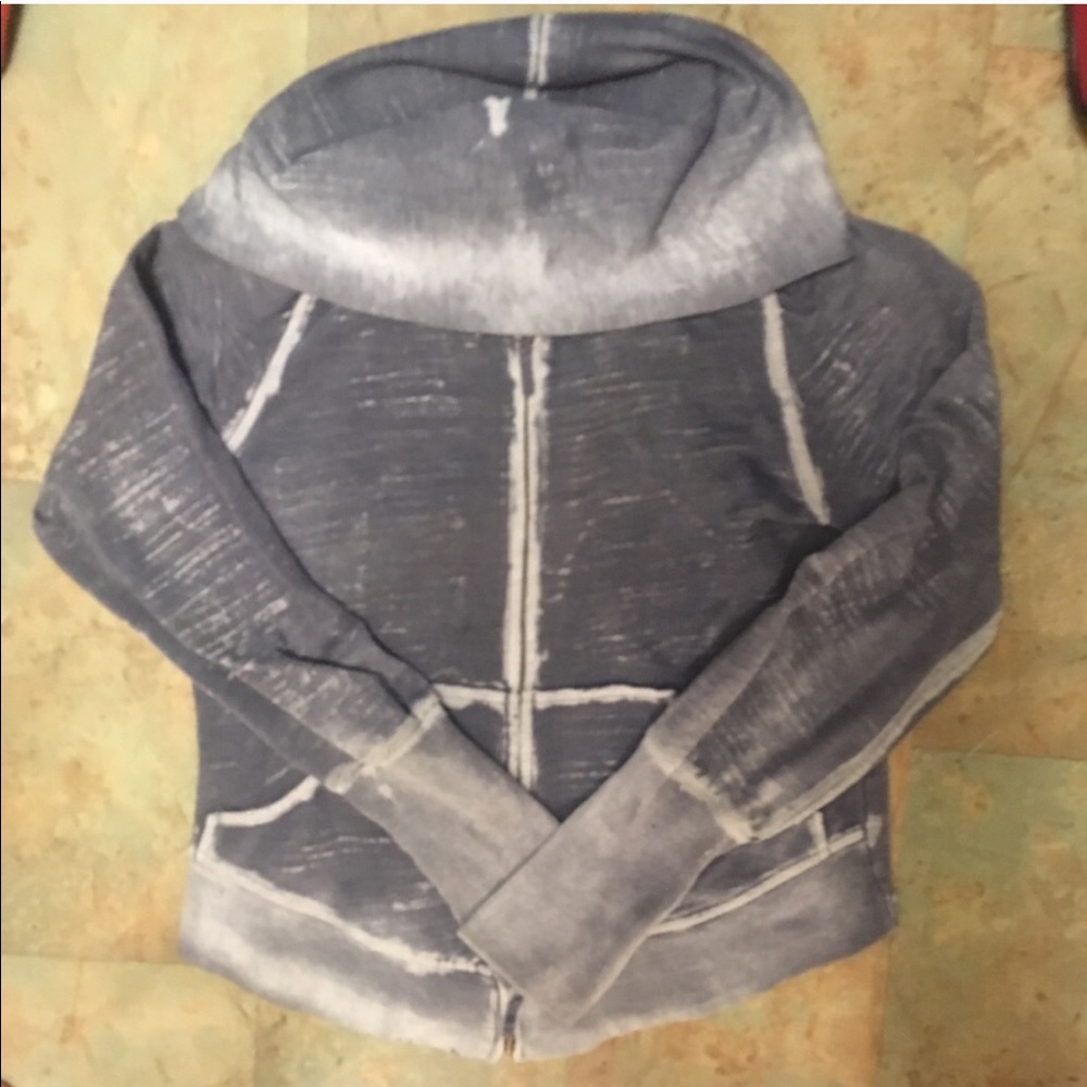 Free People grey hoodie zip up